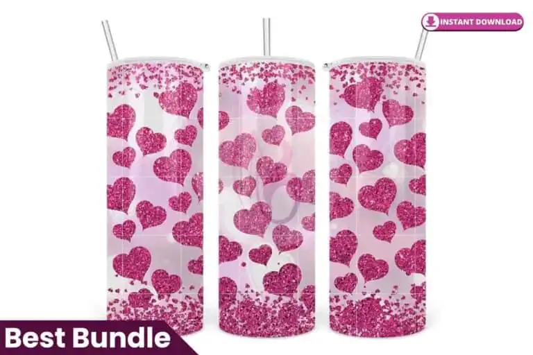 valentine-pink-heart-glitter-tumbler