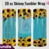 sunflower-rustic-wood-seafoam-tumbler