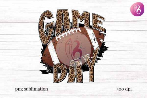 football-gameday-leopard-sublimation-png