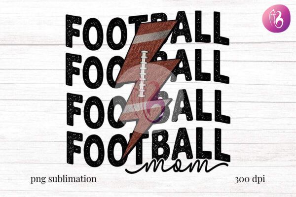 football-mom-sublimation-lightning-bolt