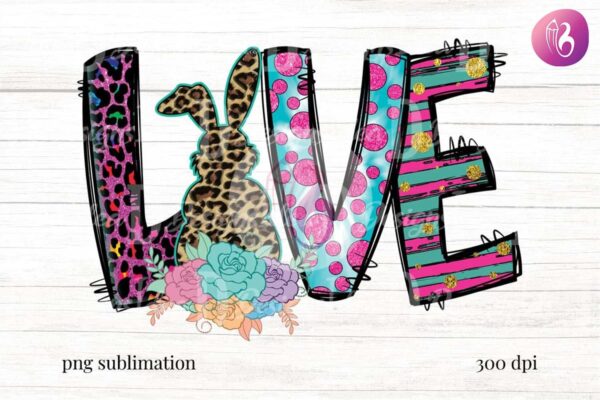 easter-love-bunny-leopard-flower