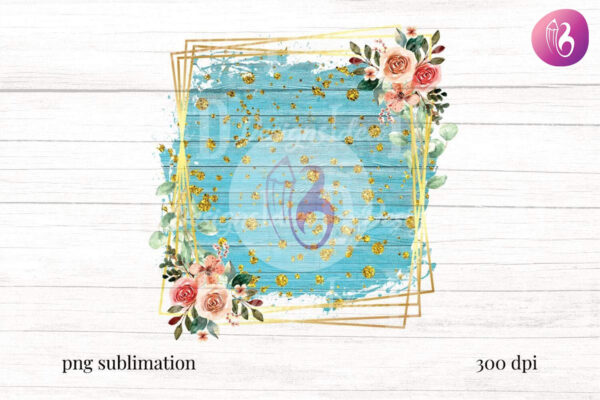 flower-seafome-rustic-wood-gold-glitter