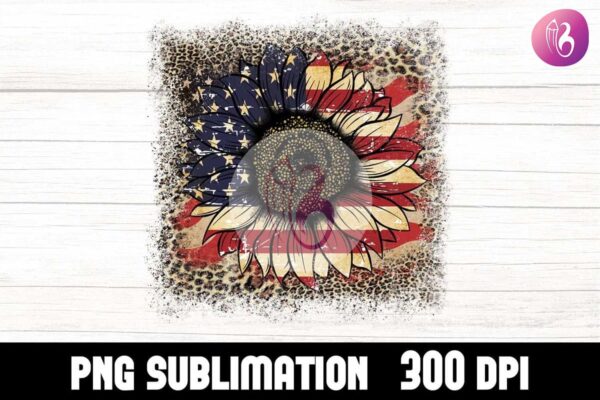 sunflower-american-flag-leopard-png