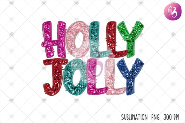 fuax-sequin-holly-jolly-christmas