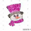 Christmast Fuax Sequin Pink Pink Snowman christmast-fuax-sequin-pink-pink-snowman