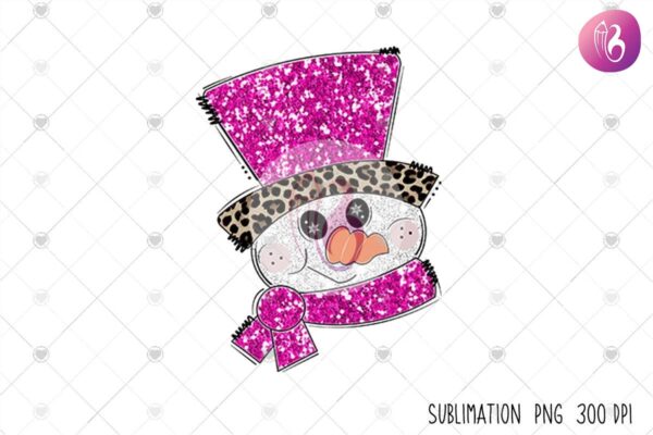 christmast-fuax-sequin-pink-pink-snowman