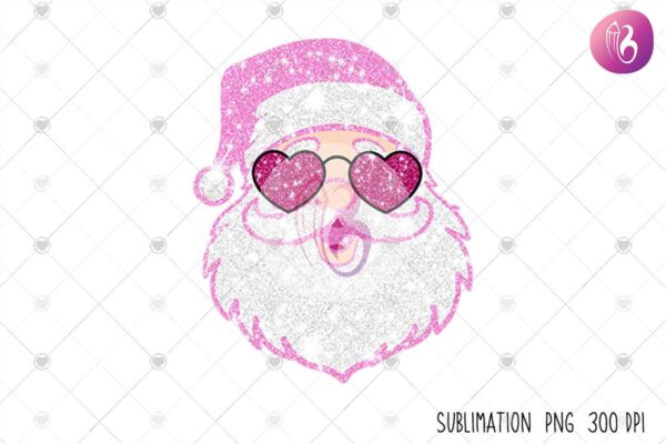 pink-santa-glitter-faux-sequin-christmas