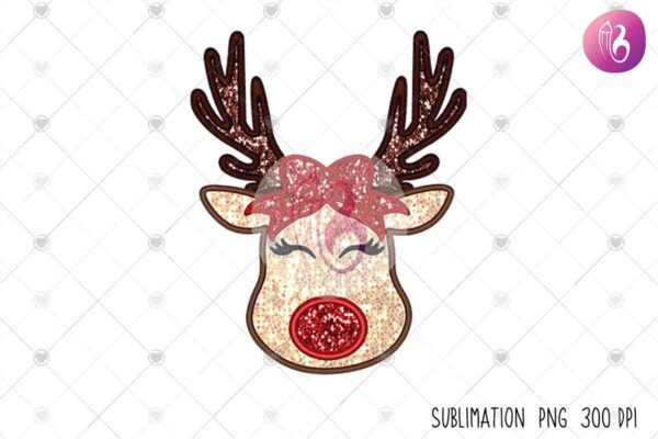 faux-embroidery-girl-reindeer-christmas