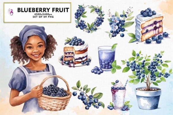 blueberry-collection-sublimation-clipart