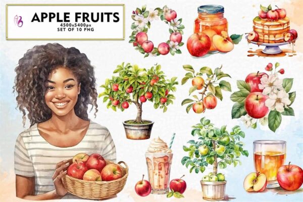 set-of-apple-fruits-sublimation-clipart