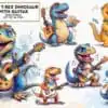 Cute Trex Dinosaur with Guitar Clipart cute-trex-dinosaur-with-guitar-clipart
