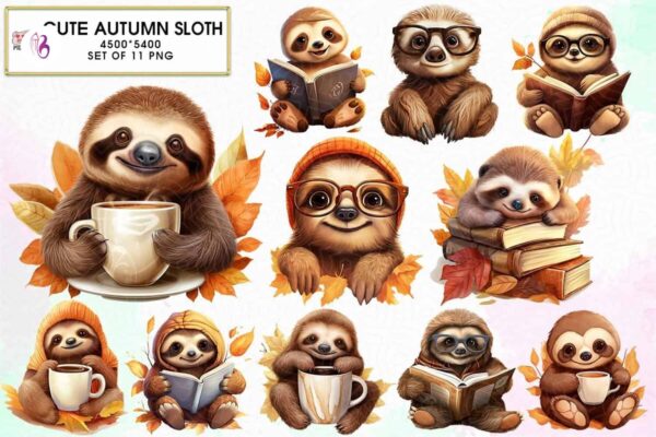 cute-autumn-sloth-sublimation-clipart