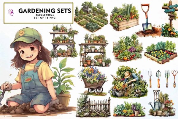 gardening-sets-sublimation-clipart