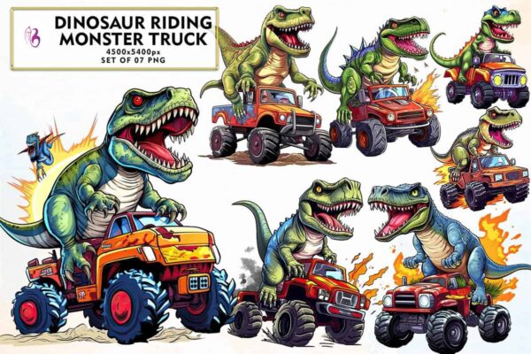 dinosaur-riding-monster-truck-clipart