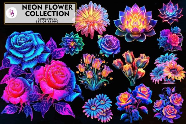neon-flower-collection-sublimation