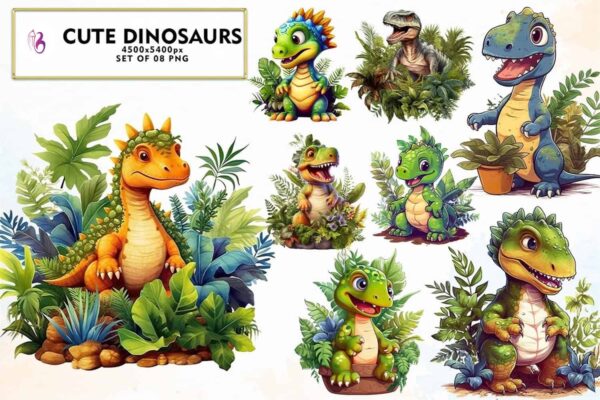 cute-dinosaurs-set-sublimation-clipart