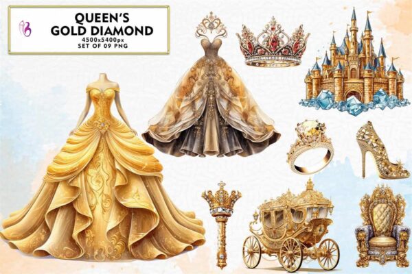 queens-gold-diamond-sublimation-clipart
