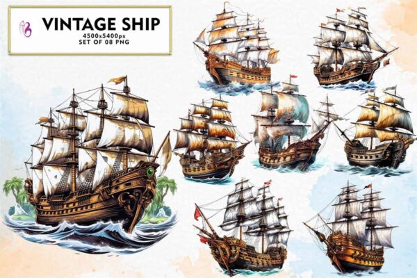 vintage-ship-sublimation-clipart