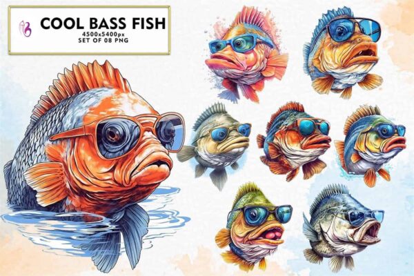 cool-bass-fish-watercolor-sublimation