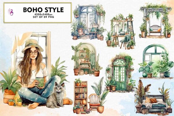 boho-style-clipart-sublimation