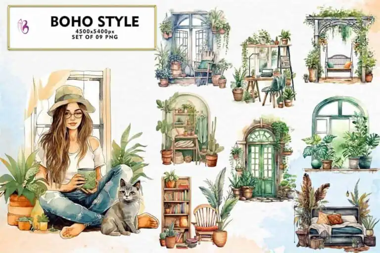 boho-style-clipart-sublimation
