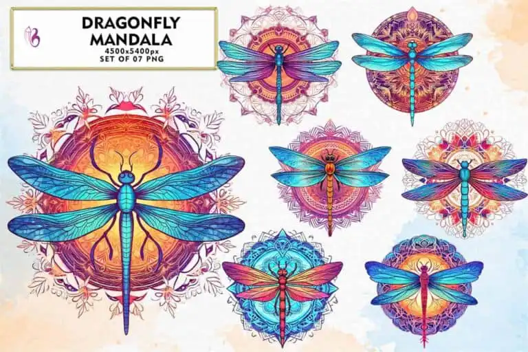 dragonfly-mandala-sublimation-clipart