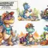 wanderlust-dinosaur-watercolor-clipart
