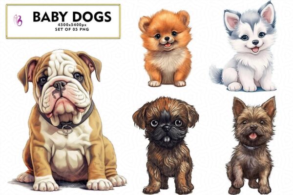 baby-dogs-watercolor-sublimation-clipart