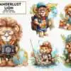 Wanderlust Lion Sublimation Clipart wanderlust-lion-sublimation-clipart
