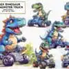 Trex Dinosaur on Monster Truck Clipart trex-dinosaur-on-monster-truck-clipart