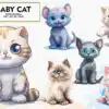 Baby Cat Watercolor Sublimation Clipart baby-cat-watercolor-sublimation-clipart