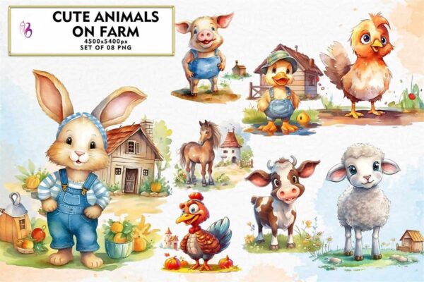 cute-animals-on-farm-sublimation-clipart