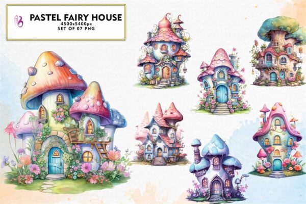 pastel-fairy-house-sublimation-clipart
