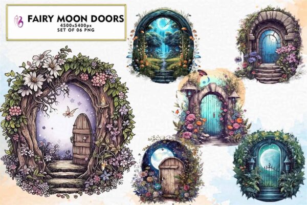fairy-moon-doors-watercolor-sublimation
