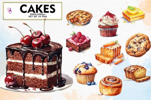 set-of-cake-watercolor-sublimation