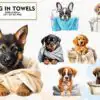 Dog in White Towels Sublimation Clipart dog-in-white-towels-sublimation-clipart