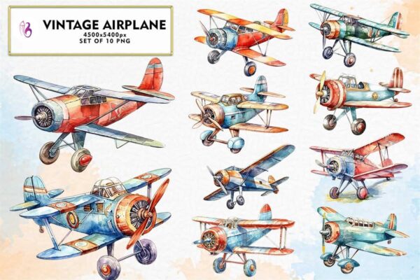 vintage-airplane-sublimation-clipart