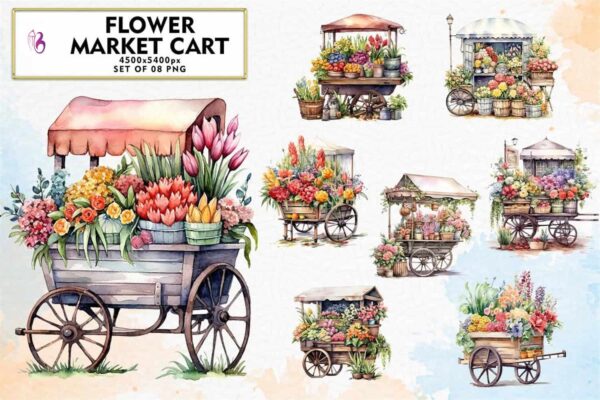 flower-market-cart-sublimation-clipart