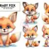 Baby Fox Watercolor Sublimation Clipart baby-fox-watercolor-sublimation-clipart