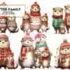 christmas-family-otter-watercolor-png