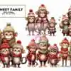 Christmas Family Monkey Watercolor PNG christmas-family-monkey-watercolor-png