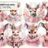 Pink Christmas Deer Sublimation Clipart pink-christmas-deer-sublimation-clipart