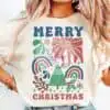 Merry Christmas Boho Tree Flower T Shirt merry-christmas-boho-tree-flower-t-shirt