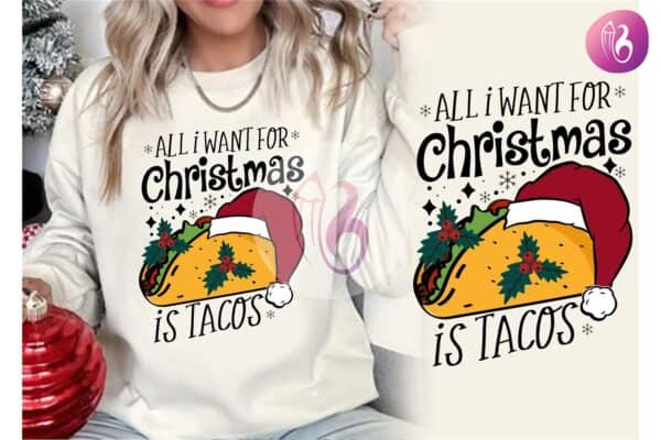 all-i-want-for-christmas-is-tacos-shirt