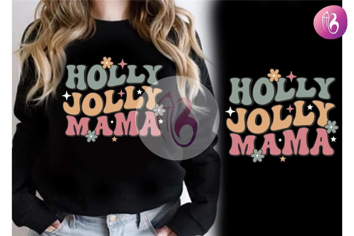 holly-jolly-mama-christmas-t-shirt