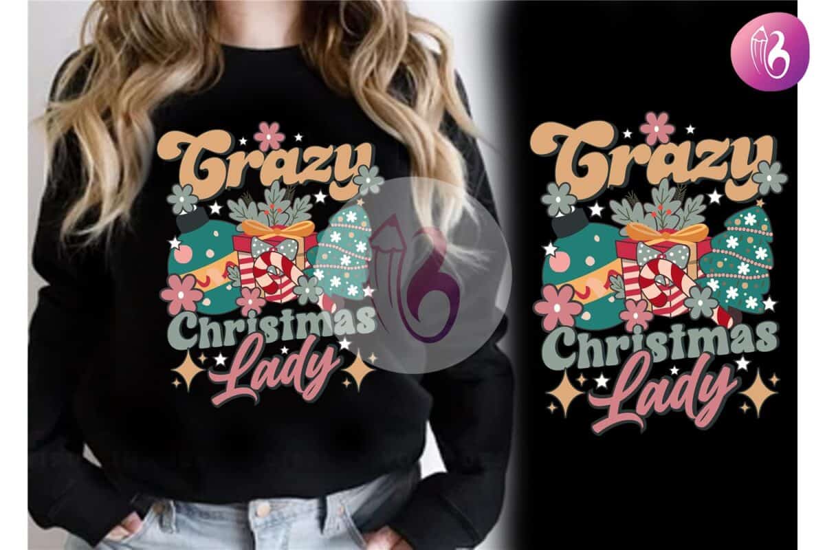 crazy-christmas-lady-t-shirt-design