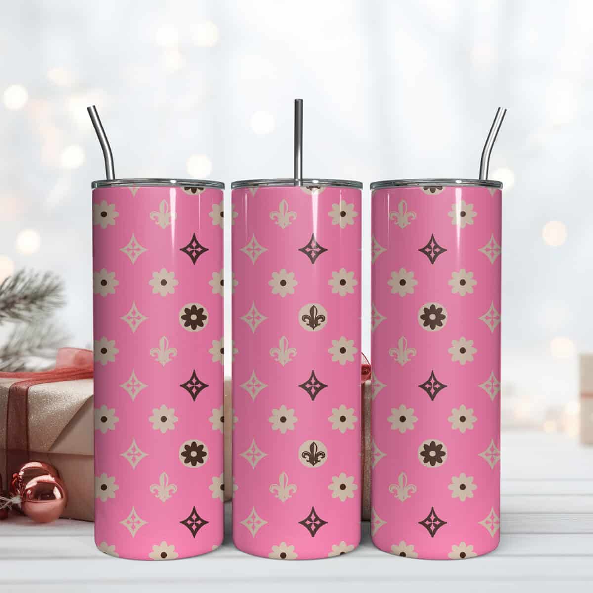 LV Drip Lips Tumbler, LV Logo Pattern, Drip Lips Tumbler