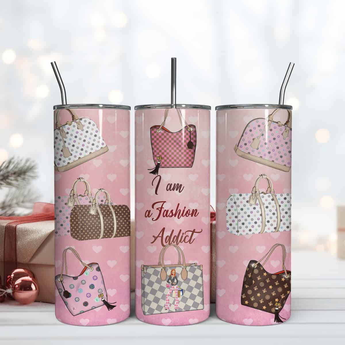 Fashion Addict 20Oz Tumbler, Handbag Tumbler, Fashion Tumbler