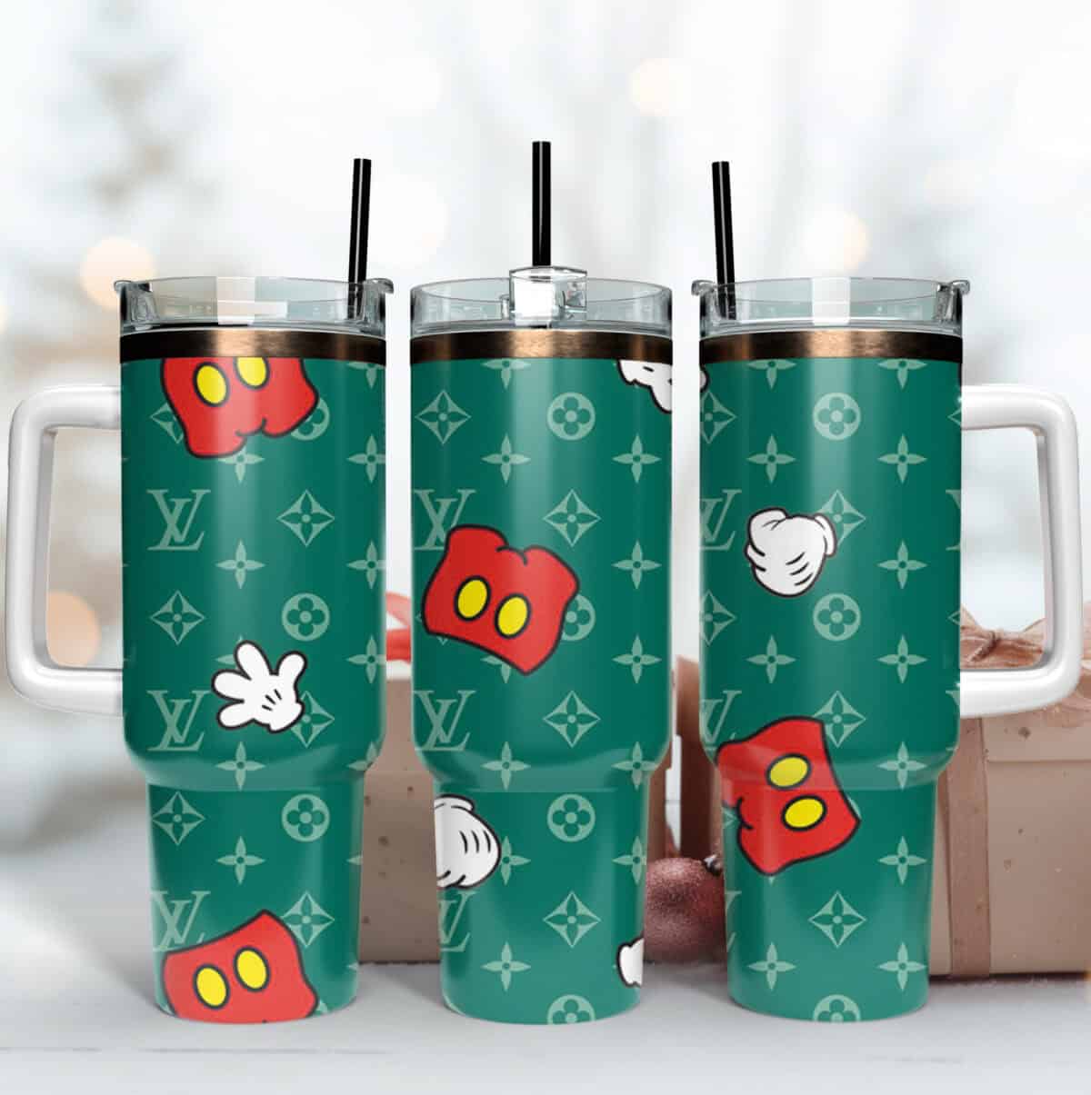 LV Mickey Hand Wrap, LV Pattern Tumbler, Mickey 40Oz Wrap