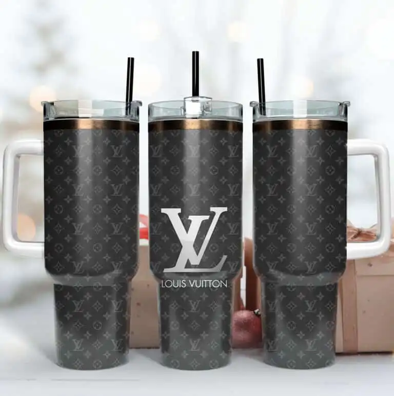 Black LV Logo Tumbler
